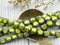 *16* 8mm Opaque Chartreuse Travertine Tri Cut Round Beads